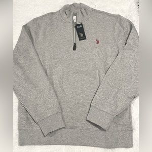POLO quarter zip up sweater, in heather grey, size medium